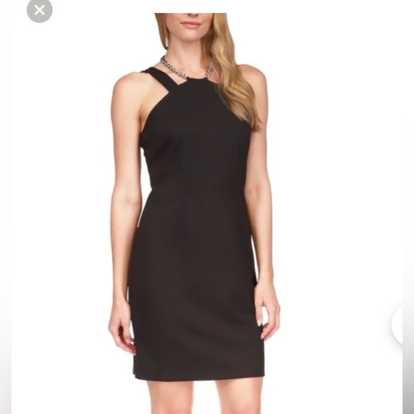 NWT $140 Michael Kors black chain neck cocktail party dress! Sz Med. Date night - Picture 4 of 16